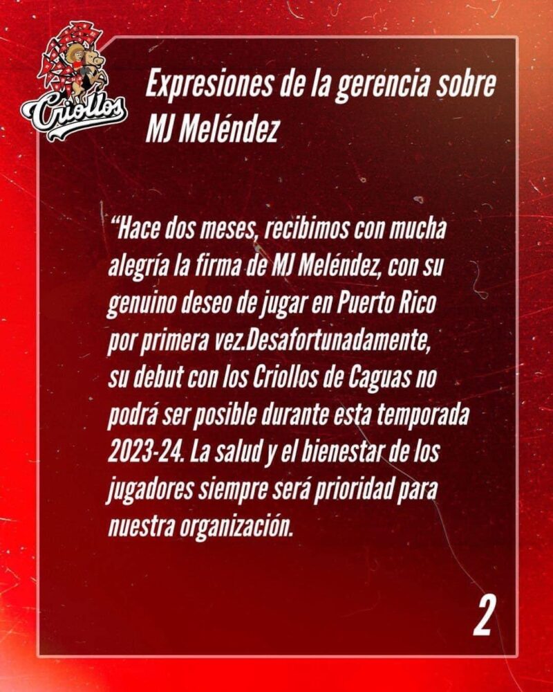 MJ メレンデスはこの冬、カグアス・クリオーリョスでプレーすることはなくなる。 プレストン・ファーによる