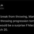 [Lin] 最近投球を休んでいたマニー・マチャドは明日から投球を再開するとマイク・シルト氏が語った。 もしマチャドが3月20日にDHをしなかったら驚くだろう。