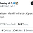 [Underdog MLB] モロシ：ジャクソン・メリルはパドレスのCFで開幕戦に先発することになる。