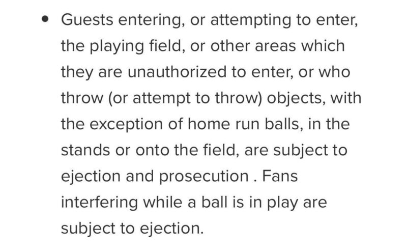 どうやらホームランボールをフィールドに投げ返すことが許可されているようです