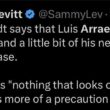 [Levitt] マイク・シルトは、ルイス・アラエズが二塁でのスライディングで肩と首の一部を痛めたと語った。シルトは「特に深刻な怪我ではない」と述べ、むしろ予防措置として彼を退場させたと語った。